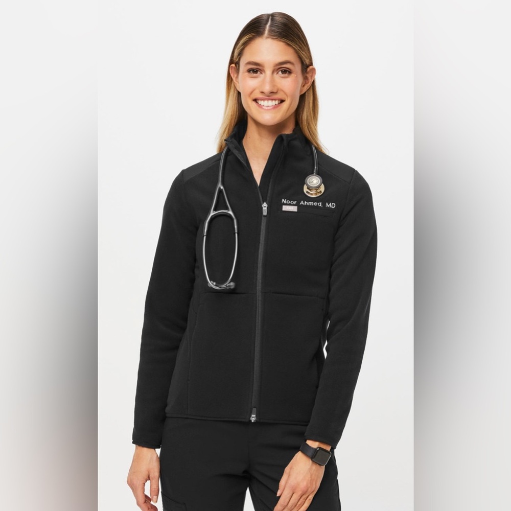 FIGS on shift fleece jacket XS in black color